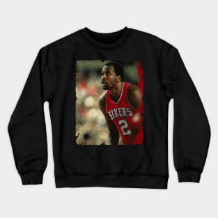 Moses Malone #2 in Sixers Crewneck Sweatshirt